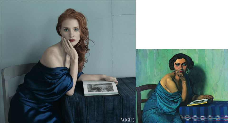 Jessica Chastain-.Vogue-Le retour de la mer-Félix Vallotton