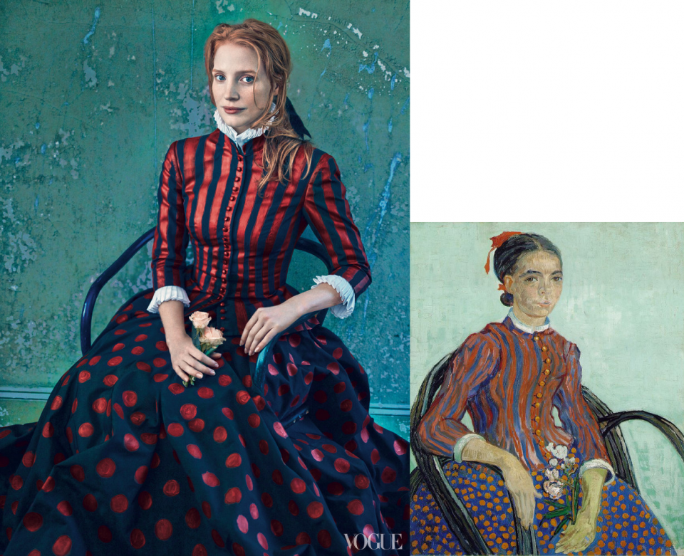 Jessica Chastain-Vogue-La Mousmé-Vincent Van Gogh