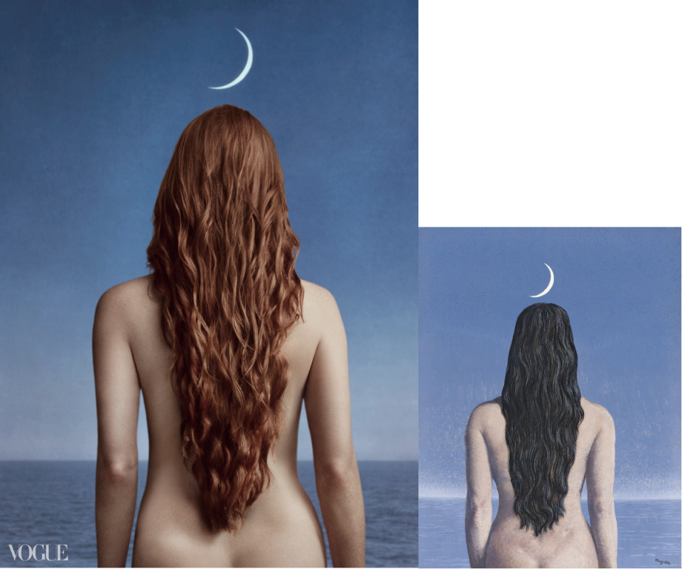 Jessica Chastain-Vogue-La robe du soir-René Magritte