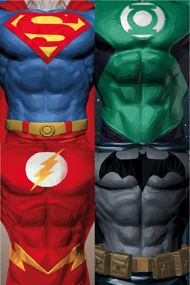 Simon Delart-Superman-Batman-Flash-Green Lantern