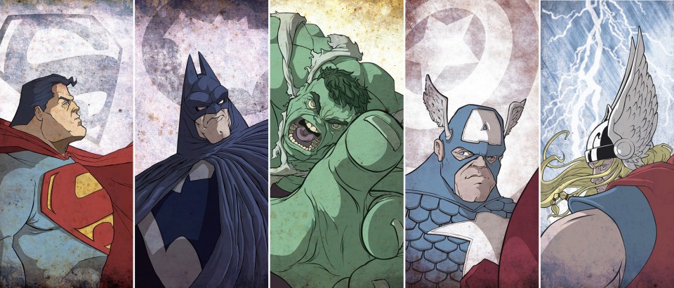 Dave Merrell-Batman-Superman-Thor-Hulk-Captain America