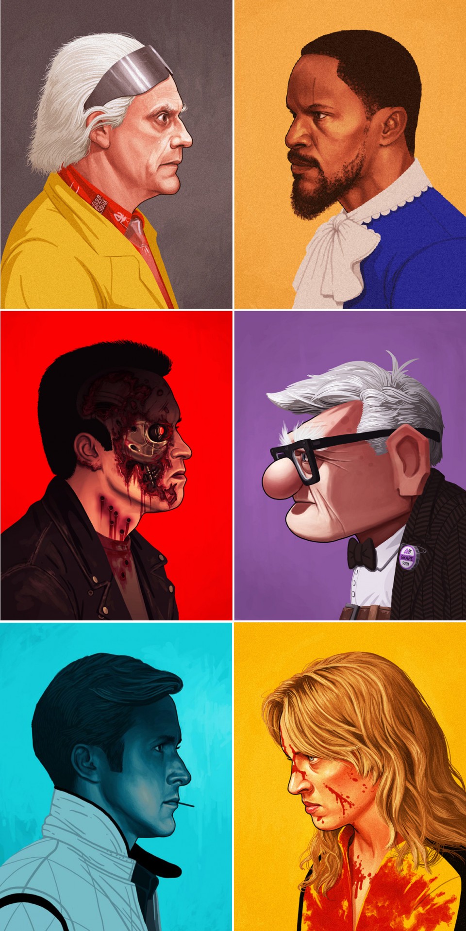 Mike Mitchell-Django Unchained-Doc-Emmett Brown-Drive-Terminator-Kill Bill-Là-Haut