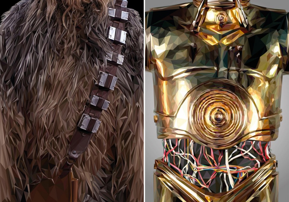 Simon Delart-Star Wars-Chewbacca-C3PO